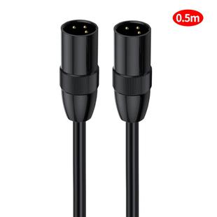 JUNSUNMAY XLR Male to Male Mic Cord 3 Pin Audio Cable Balanced Shielded Cable, Length:0.5m