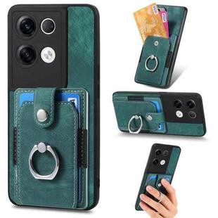 For OPPO Reno8 Pro+ Retro Skin-feel Ring Multi-card Wallet Phone Case(Green)