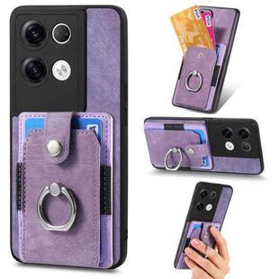 For OPPO Reno8 Pro+ Retro Skin-feel Ring Multi-card Wallet Phone Case(Purple)