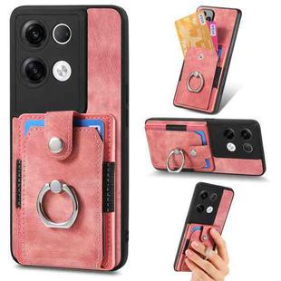 For OPPO Reno8 Pro+ Retro Skin-feel Ring Multi-card Wallet Phone Case(Pink)