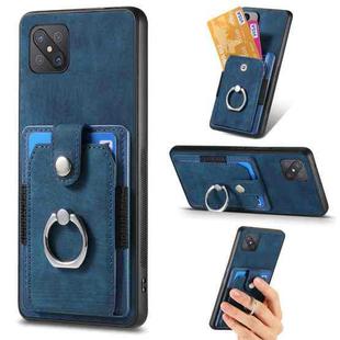 For OPPO Reno4 Z 5G Retro Skin-feel Ring Multi-card Wallet Phone Case(Blue)