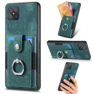 For OPPO Reno4 Z 5G Retro Skin-feel Ring Multi-card Wallet Phone Case(Green)