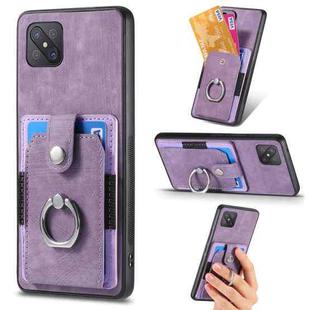 For OPPO Reno4 Z 5G Retro Skin-feel Ring Multi-card Wallet Phone Case(Purple)