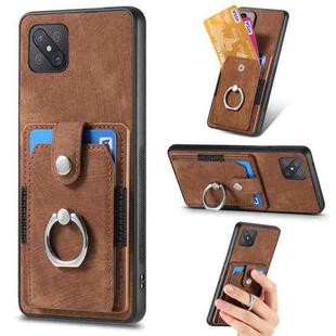 For OPPO Reno4 Z 5G Retro Skin-feel Ring Multi-card Wallet Phone Case(Brown)