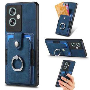 For OPPO A79 5G Retro Skin-feel Ring Multi-card Wallet Phone Case(Blue)