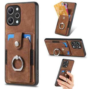 For Xiaomi Redmi 12 4G Retro Skin-feel Ring Card Wallet Phone Case(Brown)