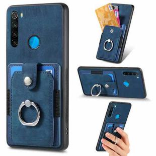 For Xiaomi Redmi Note 8 2021 Retro Skin-feel Ring Card Wallet Phone Case(Blue)