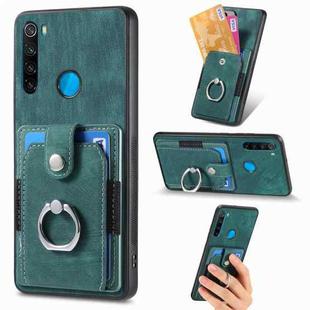 For Xiaomi Redmi Note 8 2021 Retro Skin-feel Ring Card Wallet Phone Case(Green)