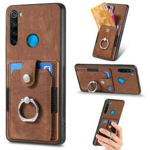 For Xiaomi Redmi Note 8 2021 Retro Skin-feel Ring Card Wallet Phone Case(Brown)