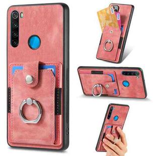 For Xiaomi Redmi Note 8 2021 Retro Skin-feel Ring Card Wallet Phone Case(Pink)