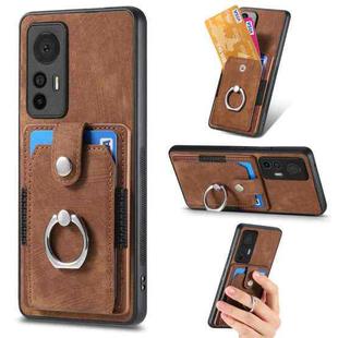 For Xiaomi 12 Lite Retro Skin-feel Ring Card Wallet Phone Case(Brown)
