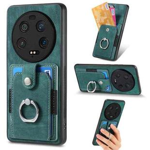 For Xiaomi 13 Ultra Retro Skin-feel Ring Card Wallet Phone Case(Green)