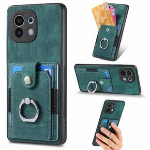 For Xiaomi Mi 11 Retro Skin-feel Ring Card Wallet Phone Case(Green)