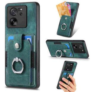 For Xiaomi 13T / 13T Pro Retro Skin-feel Ring Card Wallet Phone Case(Green)