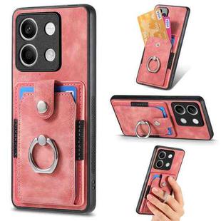 For Xiaomi Redmi Note 13 Retro Skin-feel Ring Card Wallet Phone Case(Pink)