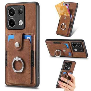 For Xiaomi Redmi Note 13 Pro Retro Skin-feel Ring Card Wallet Phone Case(Brown)