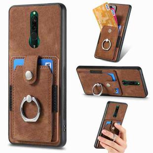 For Xiaomi Redmi  8A Retro Skin-feel Ring Card Wallet Phone Case(Brown)