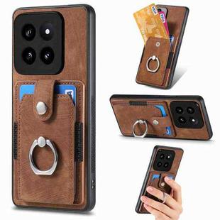 For Xiaomi 14 Retro Skin-feel Ring Card Wallet Phone Case(Brown)