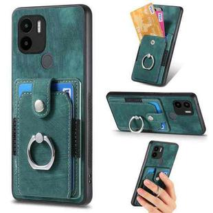 For Xiaomi Redmi A1+ Retro Skin-feel Ring Card Wallet Phone Case(Green)