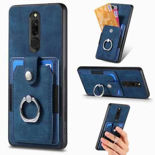 For Xiaomi  Redmi 8 Retro Skin-feel Ring Card Wallet Phone Case(Blue)