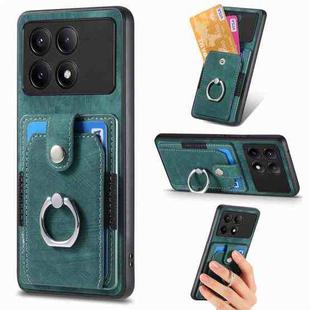 For Xiaomi Poco X6 Pro Retro Skin-feel Ring Card Wallet Phone Case(Green)