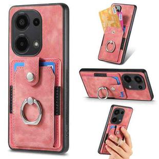 For Xiaomi Redmi Note 13 Pro 4G Retro Skin-feel Ring Card Wallet Phone Case(Pink)