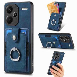 For Xiaomi Redmi Note 13 Pro+ Retro Skin-feel Ring Card Wallet Phone Case(Blue)