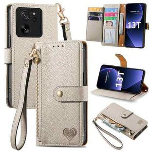 For Xiaomi Redmi K60 Ultra Love Zipper Lanyard Leather Phone Case(White)