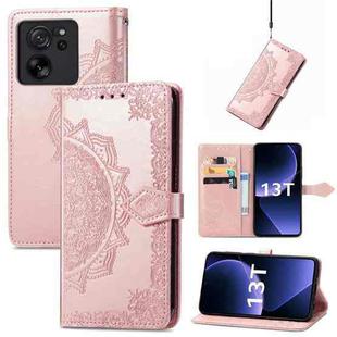 For Xiaomi Redmi K60 Ultra Mandala Flower Embossed Leather Phone Case(Rose Gold)