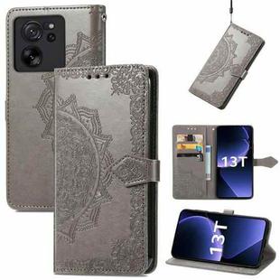 For Xiaomi Redmi K60 Ultra Mandala Flower Embossed Leather Phone Case(Grey)