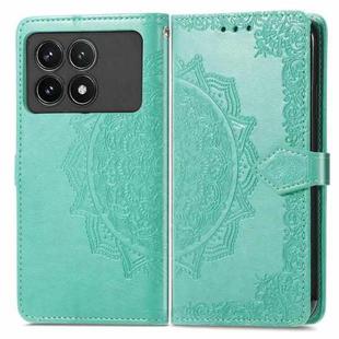 For Xiaomi Redmi K70 Pro Mandala Flower Embossed Leather Phone Case(Green)