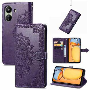 For Xiaomi Redmi 13C 5G Mandala Flower Embossed Leather Phone Case(Purple)