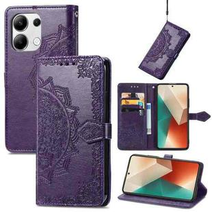 For Xiaomi Redmi Note 13 4G Mandala Flower Embossed Leather Phone Case(Purple)