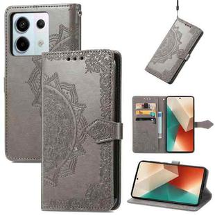 For Xiaomi Redmi Note 13 Pro Mandala Flower Embossed Leather Phone Case(Grey)