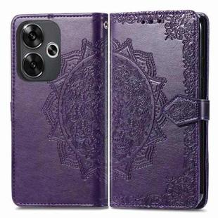 For Xiaomi Redmi Turbo 3 5G Mandala Flower Embossed Leather Phone Case(Purple)