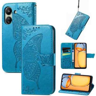 For Xiaomi Redmi 13C Butterfly Love Flower Embossed Leather Phone Case(Blue)