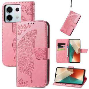 For Xiaomi Redmi Note 13 Pro Butterfly Love Flower Embossed Leather Phone Case(Pink)