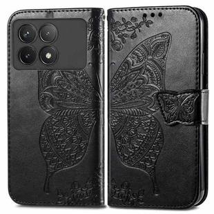 For Xiaomi Redmi K70 Butterfly Love Flower Embossed Leather Phone Case(Black)