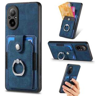 For Realme C67 4G Retro Skin-feel Ring Card Wallet Phone Case(Blue)