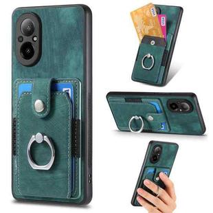 For Realme C67 4G Retro Skin-feel Ring Card Wallet Phone Case(Green)
