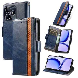 For Realme C53 CaseNeo Splicing Dual Magnetic Buckle Leather Phone Case(Blue)