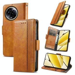 For Realme 5G  Global CaseNeo Splicing Dual Magnetic Buckle Leather Phone Case(Khaki)