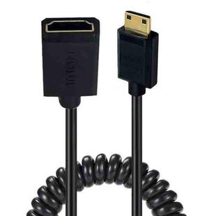 JUNSUNMAY 4K 60Hz Mini HDMI Male to HDMI 2.0V Female Spring Cable, Length:1.8m(Straight)
