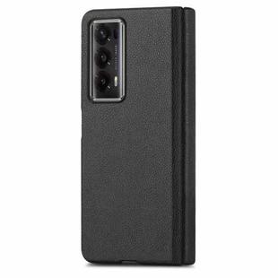 For Honor Magic V2 Litchi Magnetic Hinge Shockproof Phone Case(Black)