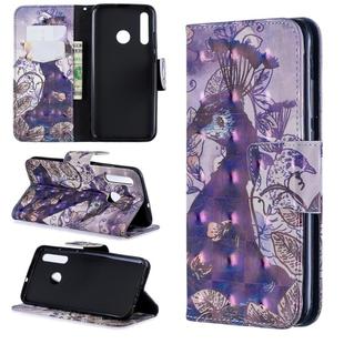 3D Colored Drawing Pattern Horizontal Flip Leather Case for Huawei Honor 10i / P Smart Plus, with Holder & Card Slots & Wallet(Peacock)