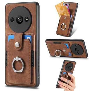 For Xiaomi Redmi A3 Retro Skin-feel Ring Card Wallet Phone Case(Brown)