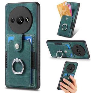 For Xiaomi Redmi A3 Retro Skin-feel Ring Card Wallet Phone Case(Green)