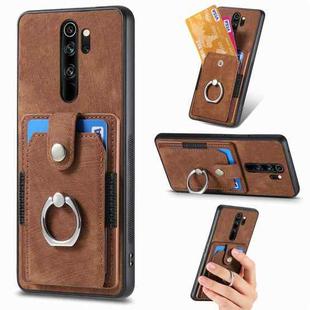 For Xiaomi Redmi Note 8 Pro Retro Skin-feel Ring Card Wallet Phone Case(Brown)