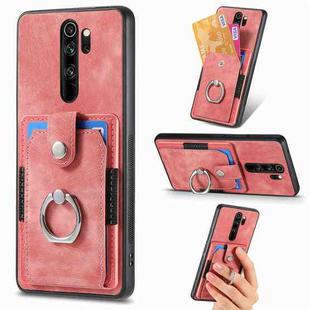 For Xiaomi Redmi Note 8 Pro Retro Skin-feel Ring Card Wallet Phone Case(Pink)