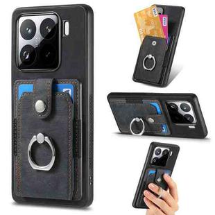 For Xiaomi 15 Retro Skin-feel Ring Card Wallet Phone Case(Black)